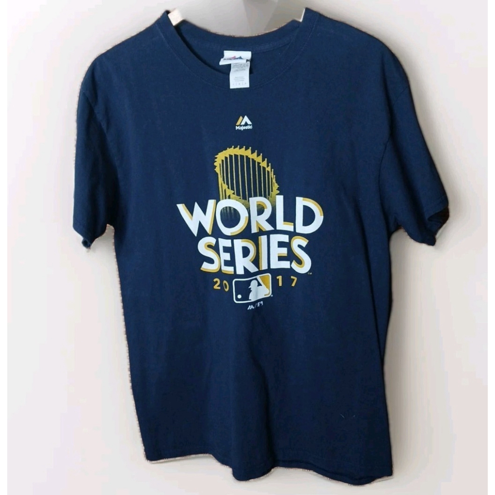 Majestic World Series 2017 Dodgers Astros T Shirt Mens Large